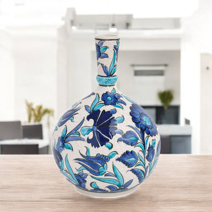 Handmade Ceramic Decorative Vase, Royal Blue Ceramic Vase