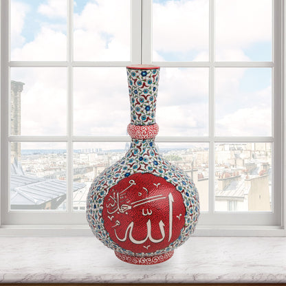 Handmade Ceramic Decorative Vase, Divine Calligraphy Ceramic Vase