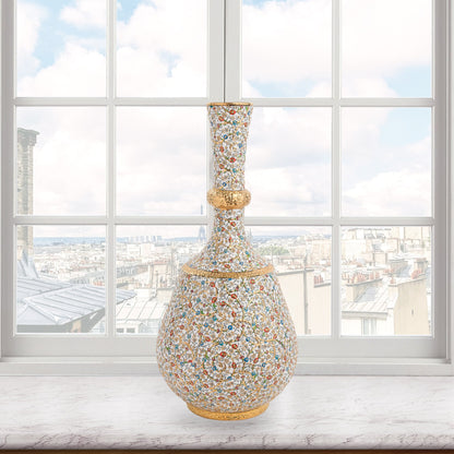 Handmade Ceramic Decorative Vase, Royal Bloom Ceramic Vase, Golden Vase