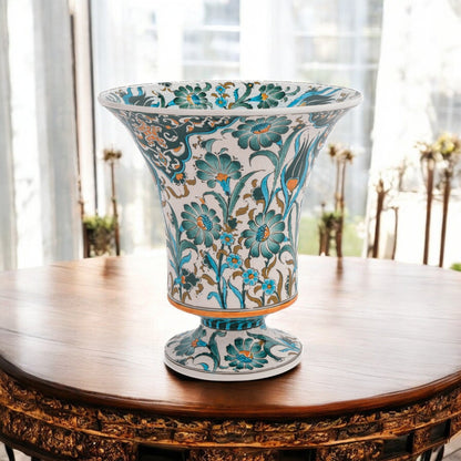 Handmade Ceramic Decorative Vase, Floral Chalice Ceramic Vase