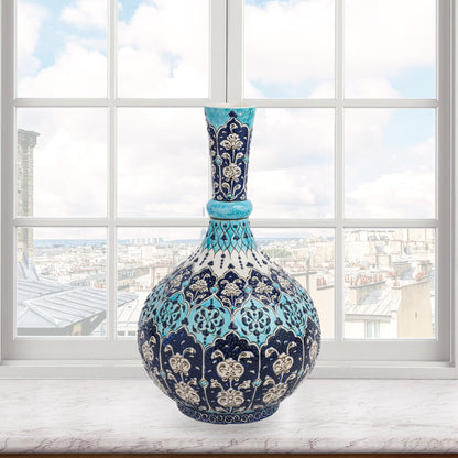 Handmade Ceramic Decorative Vase, Royal Blue Ceramic Vase