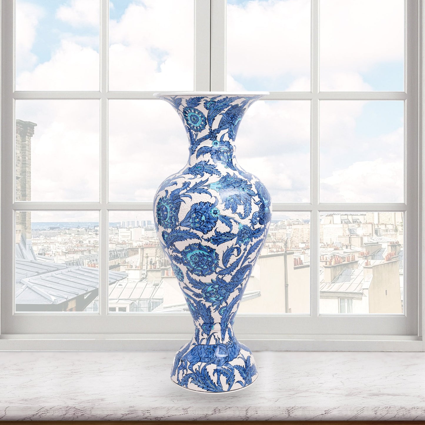 Handmade Ceramic Decorative Vase, Ocean Bloom Ceramic Vase