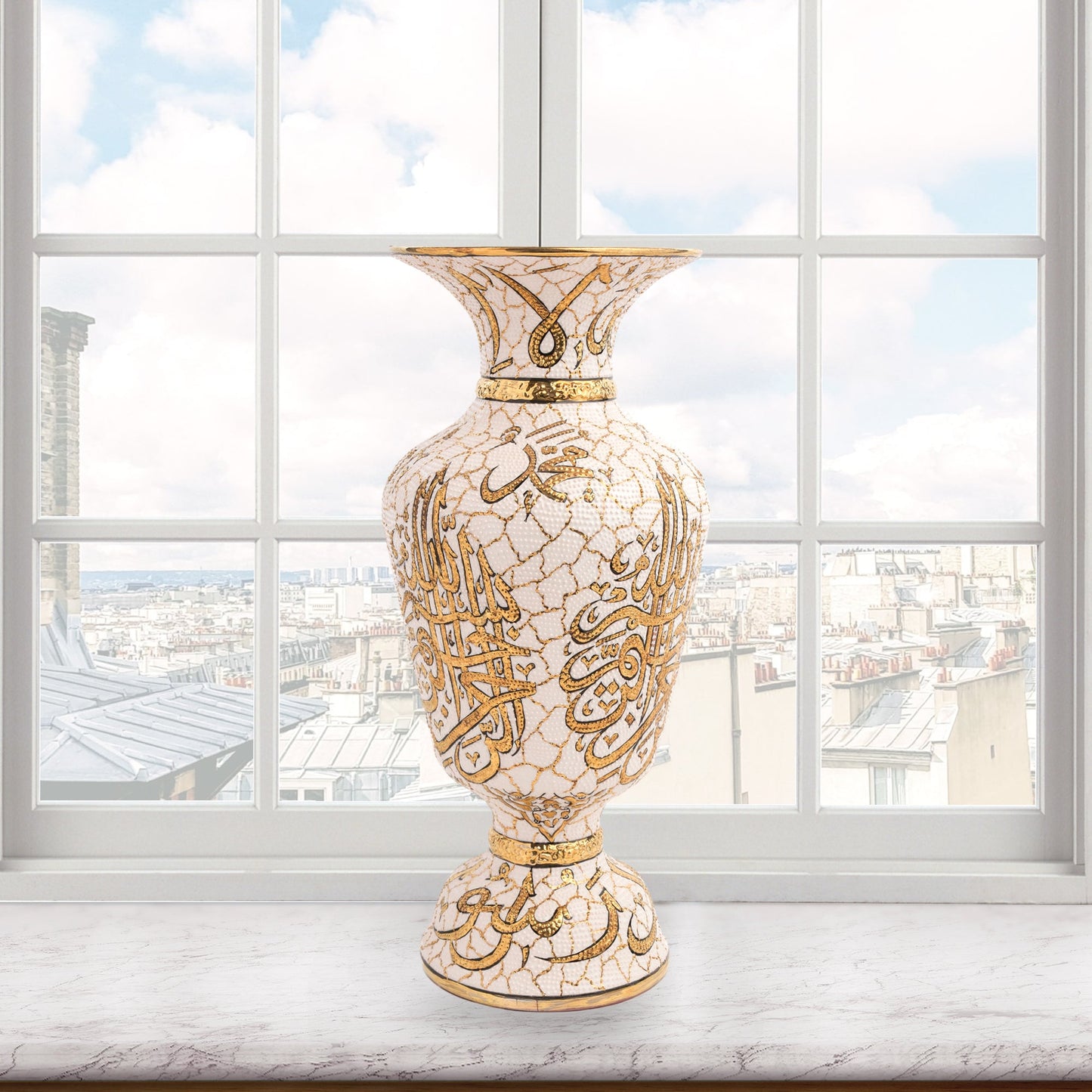 Handmade Ceramic Decorative Vase, Golden Grace Ceramic Vase, Golden Vase