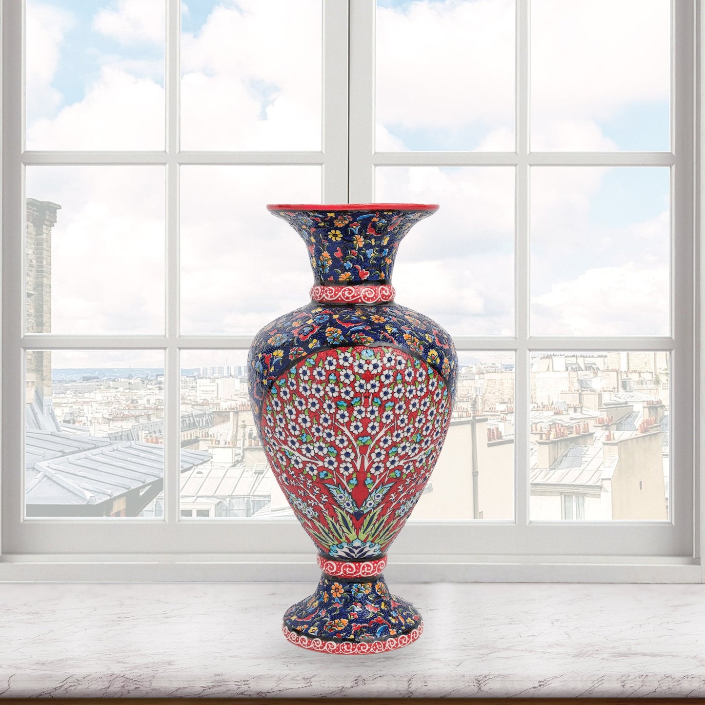 Handmade Ceramic Decorative Vase, Persian Garden Ceramic Vase
