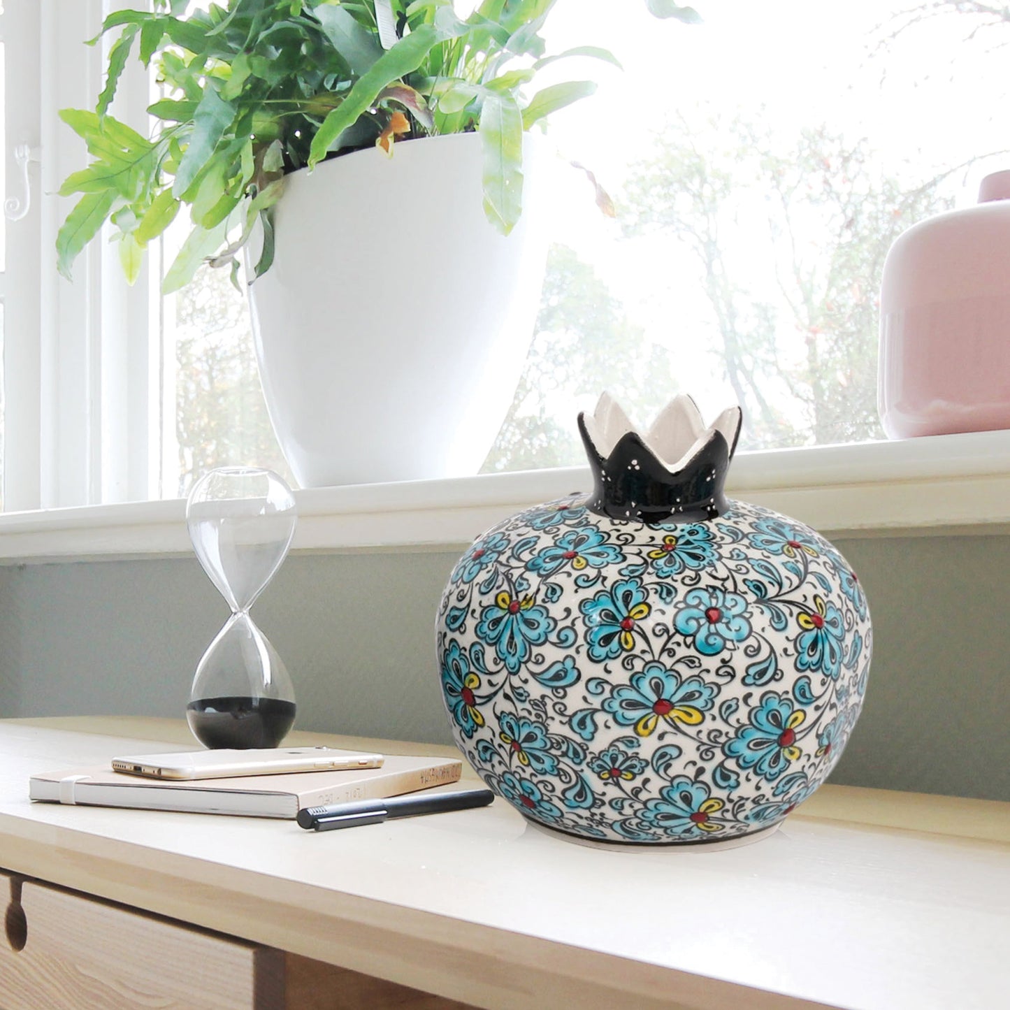 Handmade Ceramic Pomegranate Vase, Ceramic Vase Home Decor