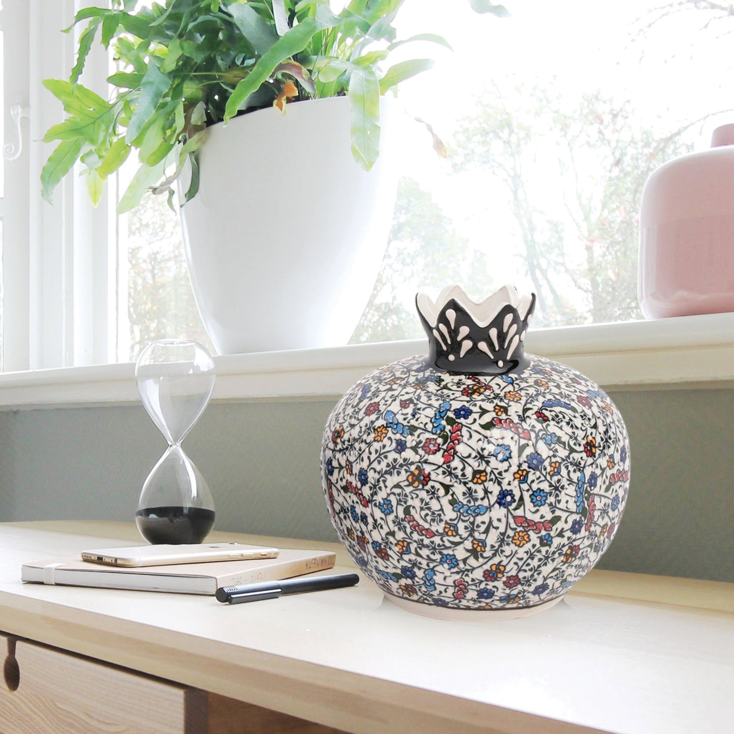 Handmade Ceramic Pomegranate Vase, Ceramic Vase Home Decor