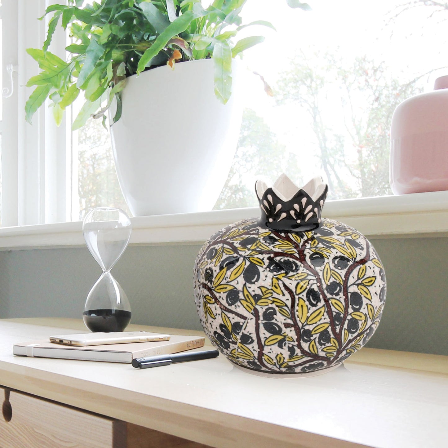 Handmade Ceramic Pomegranate Vase, Ceramic Vase Home Decor