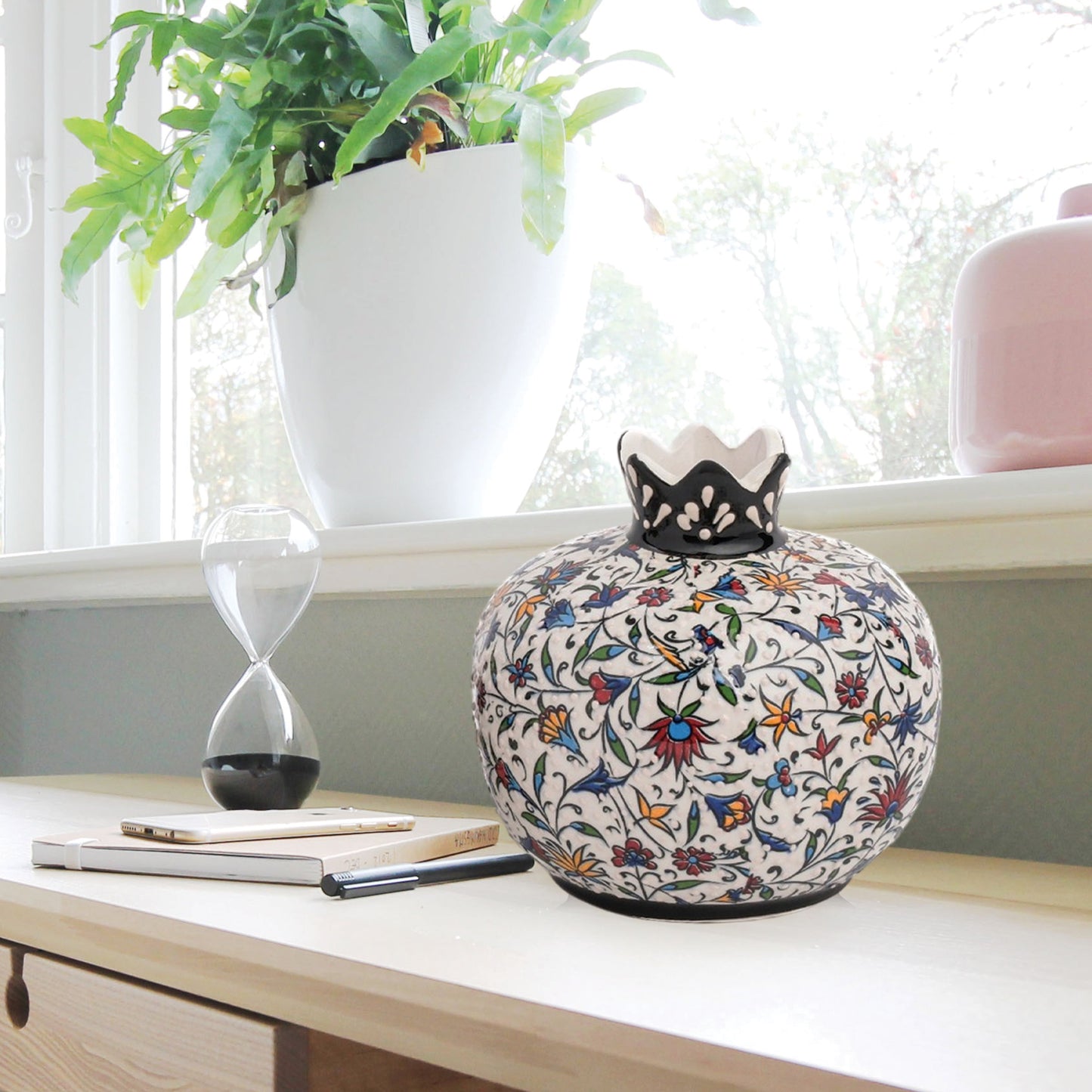 Handmade Ceramic Pomegranate Vase, Ceramic Vase Home Decor