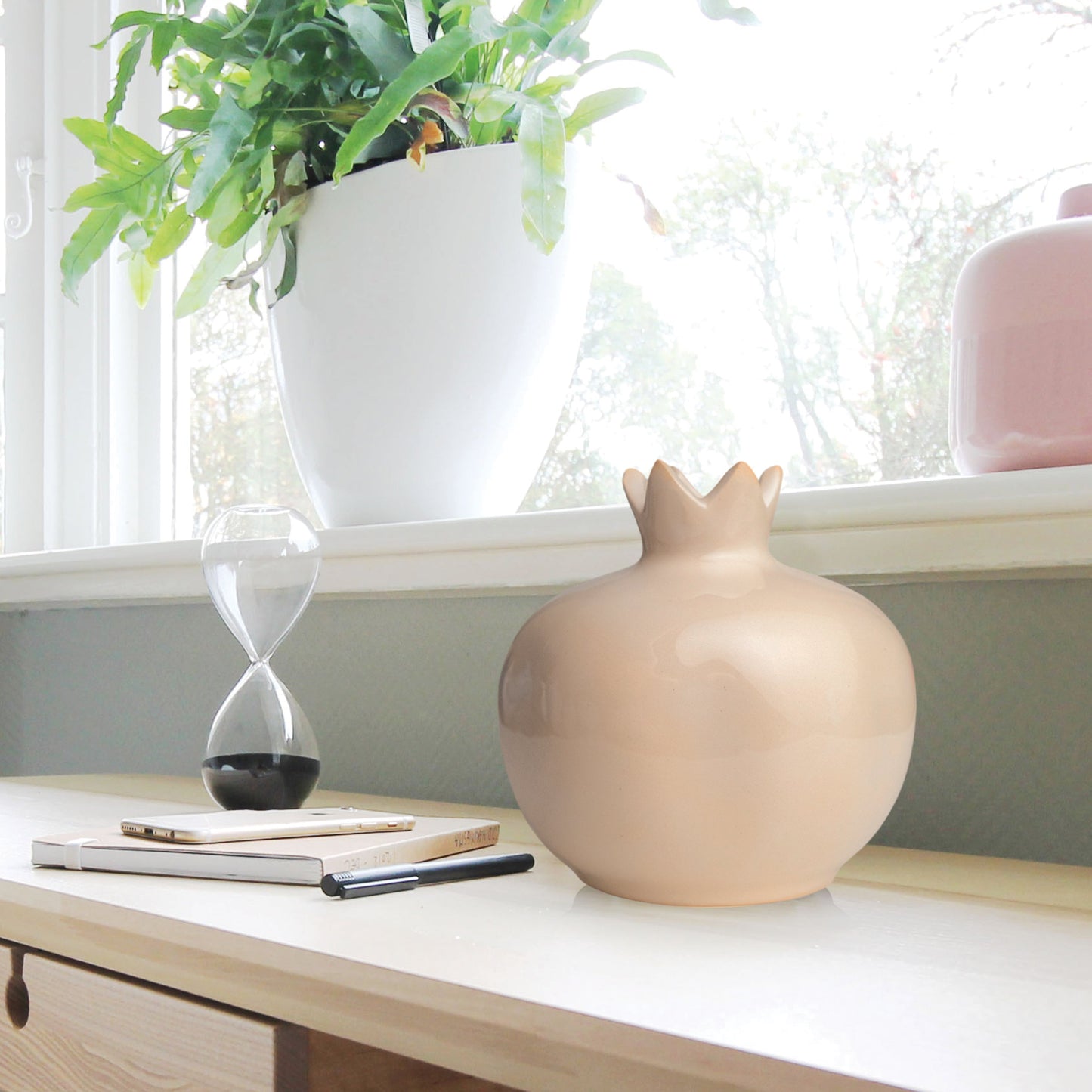 Handmade Ceramic Pomegranate Vase, Ceramic Vase Home Decor