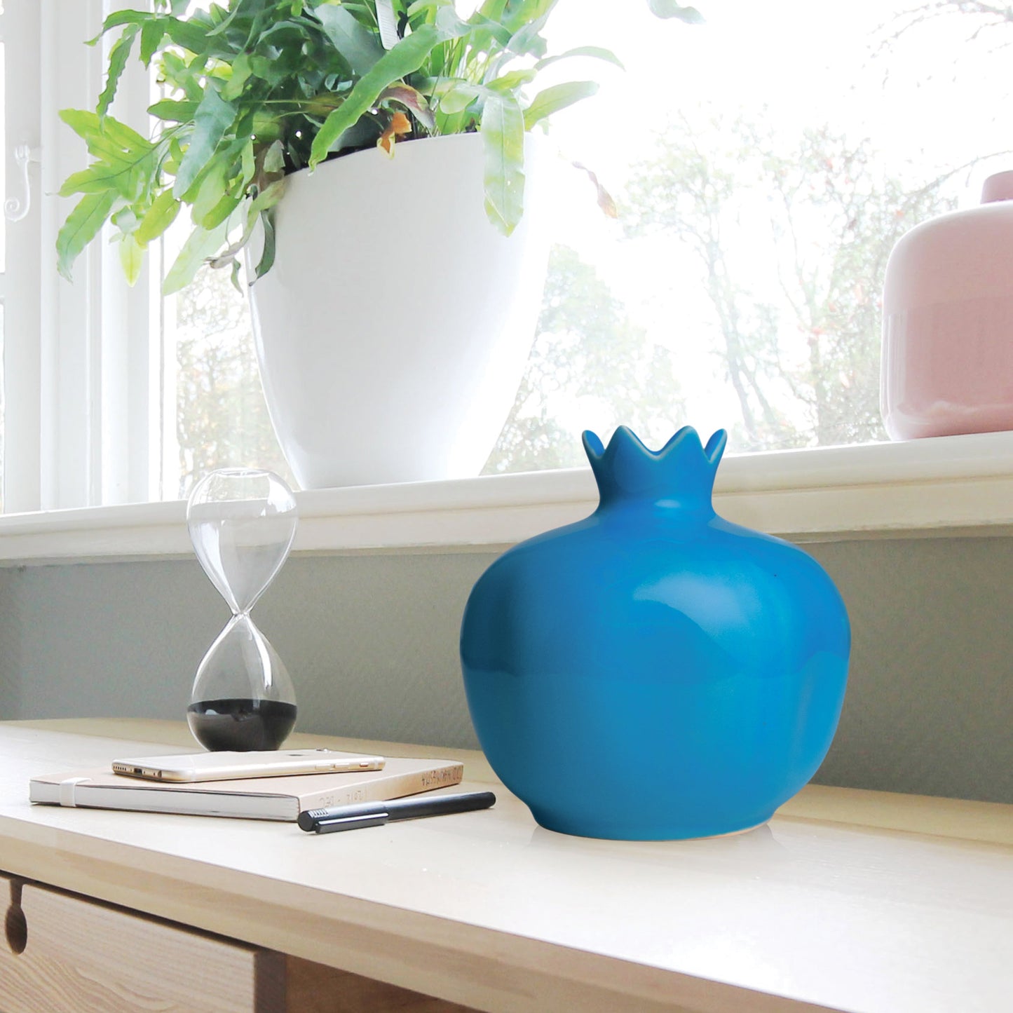 Handmade Ceramic Pomegranate Vase, Ceramic Vase Home Decor