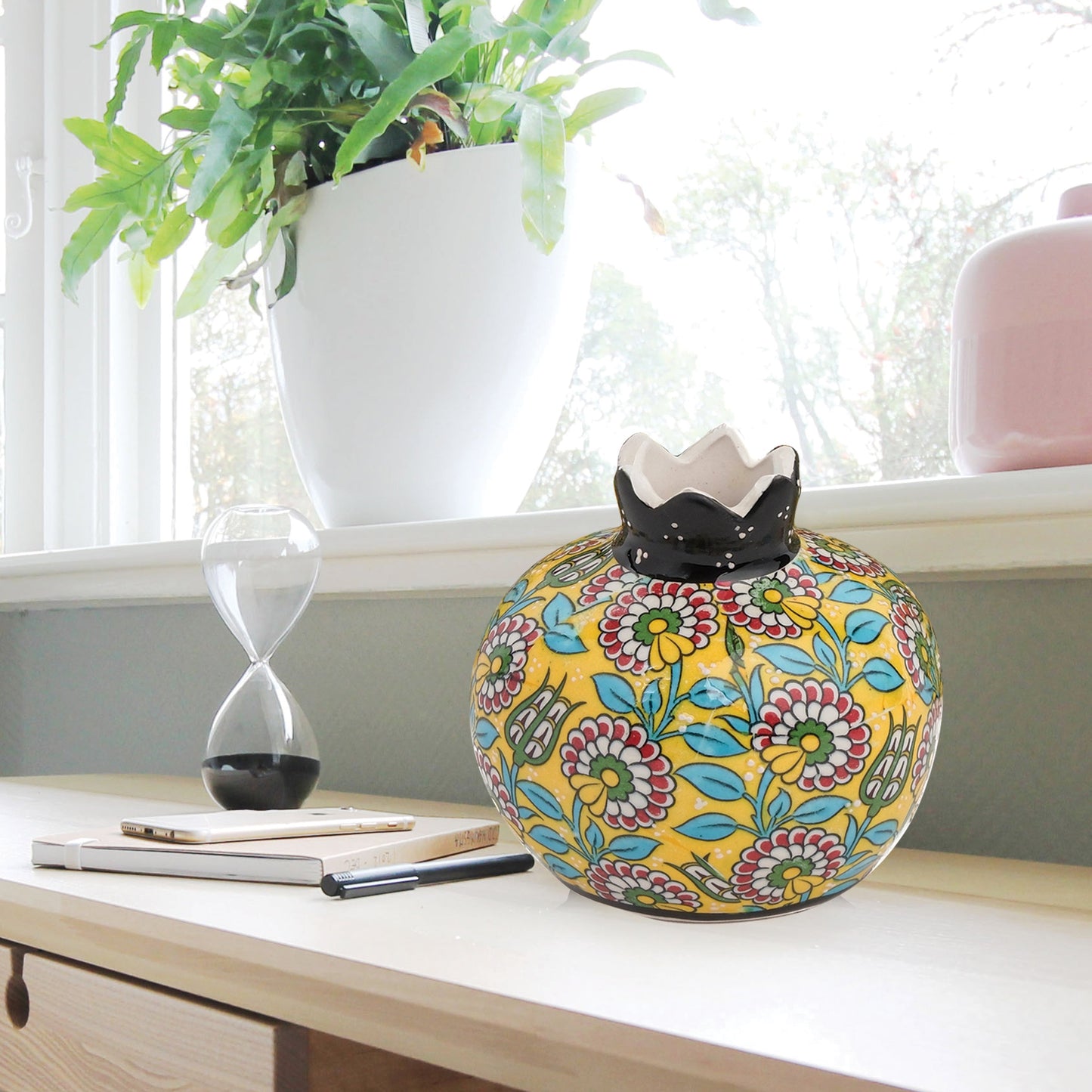 Handmade Ceramic Pomegranate Vase, Ceramic Vase Home Decor