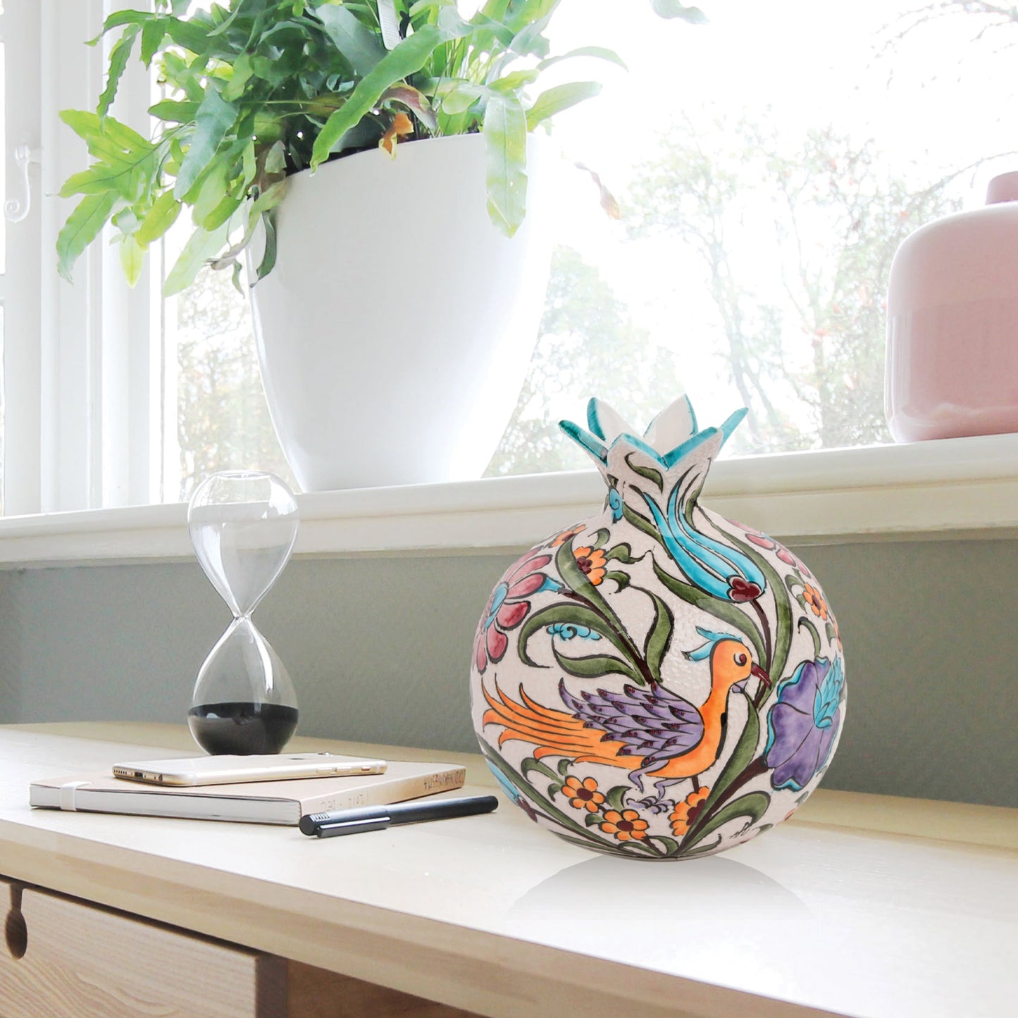 Handmade Ceramic Pomegranate Vase, Ceramic Vase Home Decor