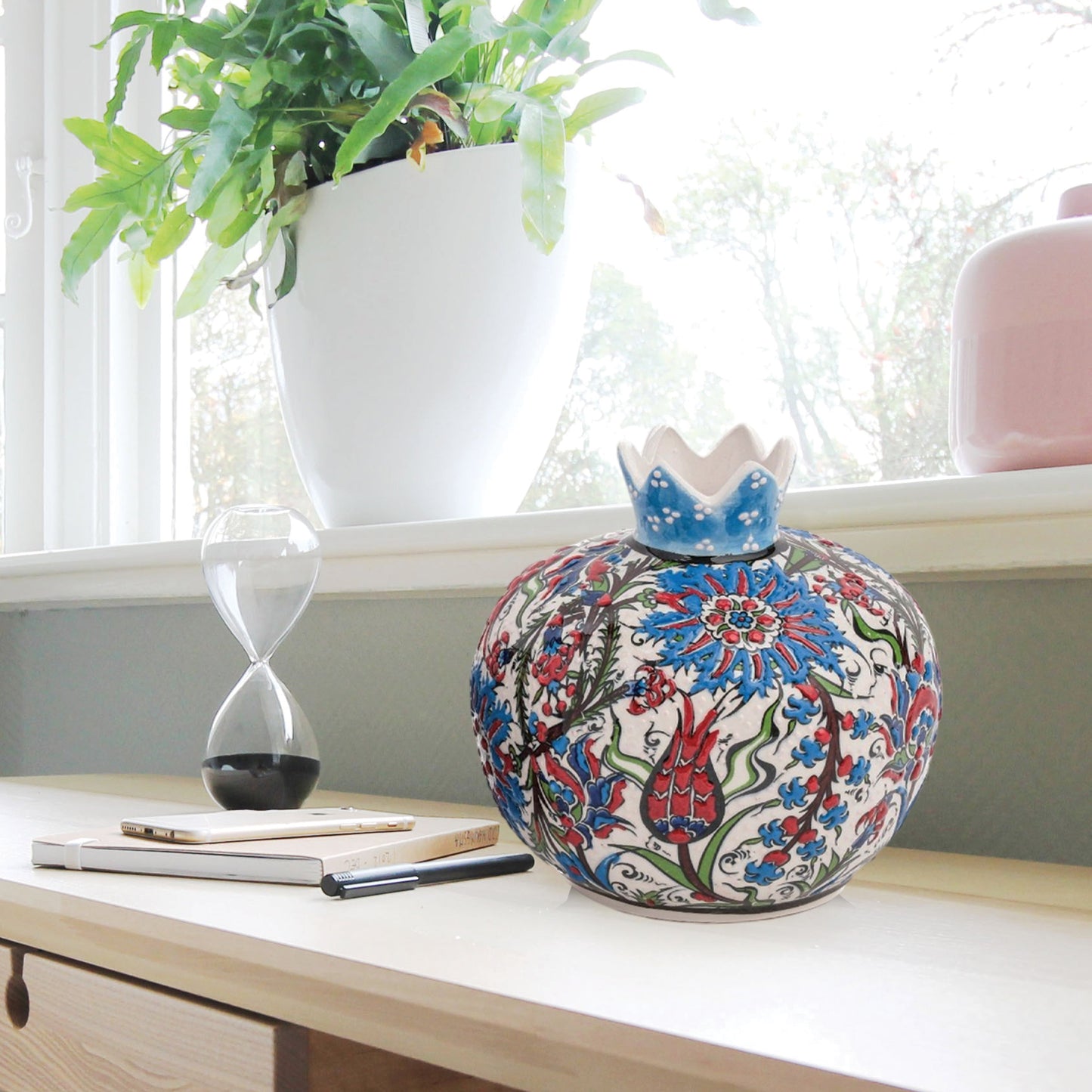 Handmade Ceramic Pomegranate Vase, Ceramic Vase Home Decor