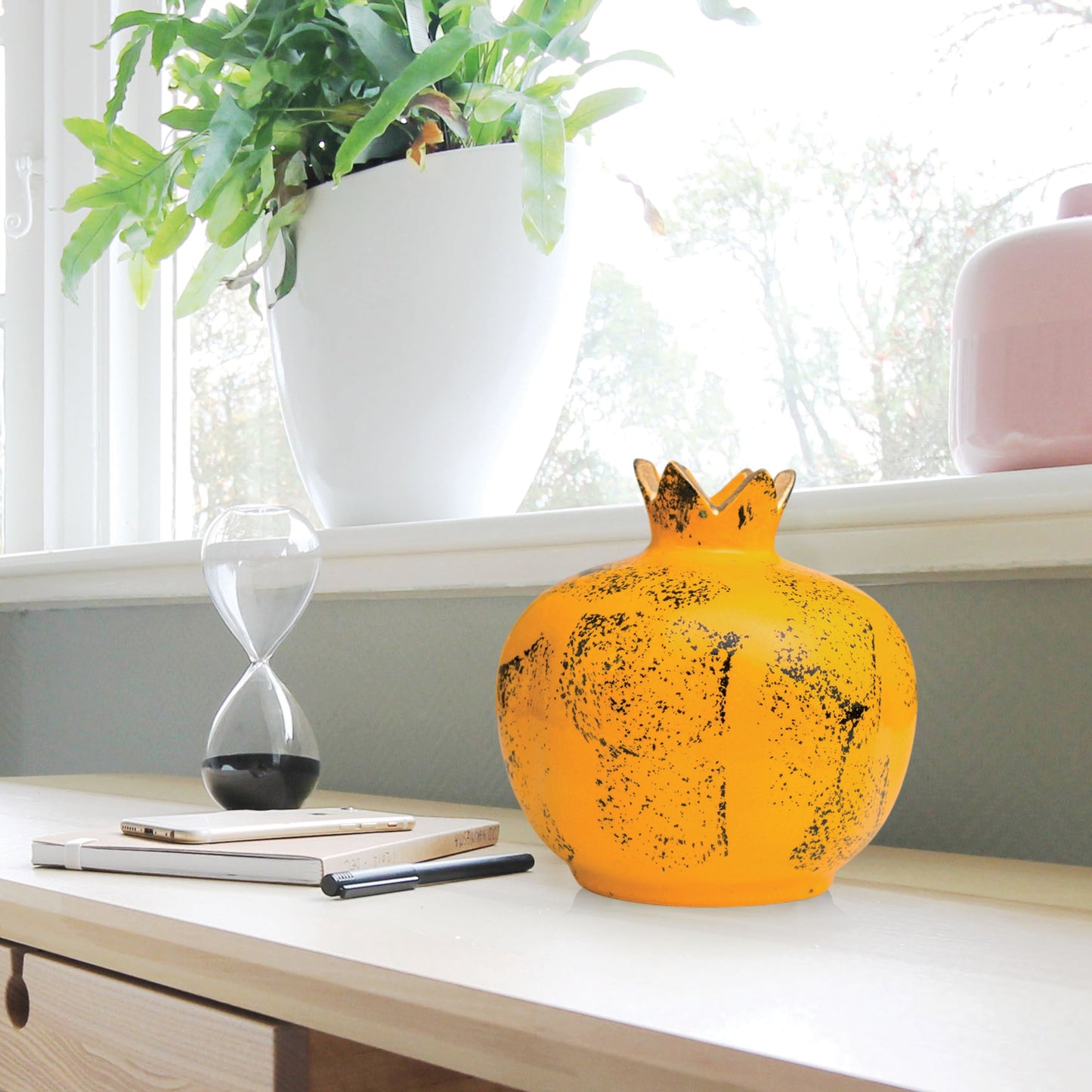 Handmade Ceramic Pomegranate Vase, Ceramic Vase Home Decor