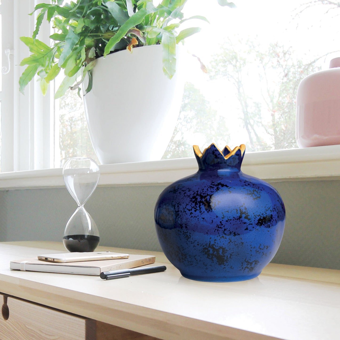 Handmade Ceramic Pomegranate Vase, Ceramic Vase Home Decor