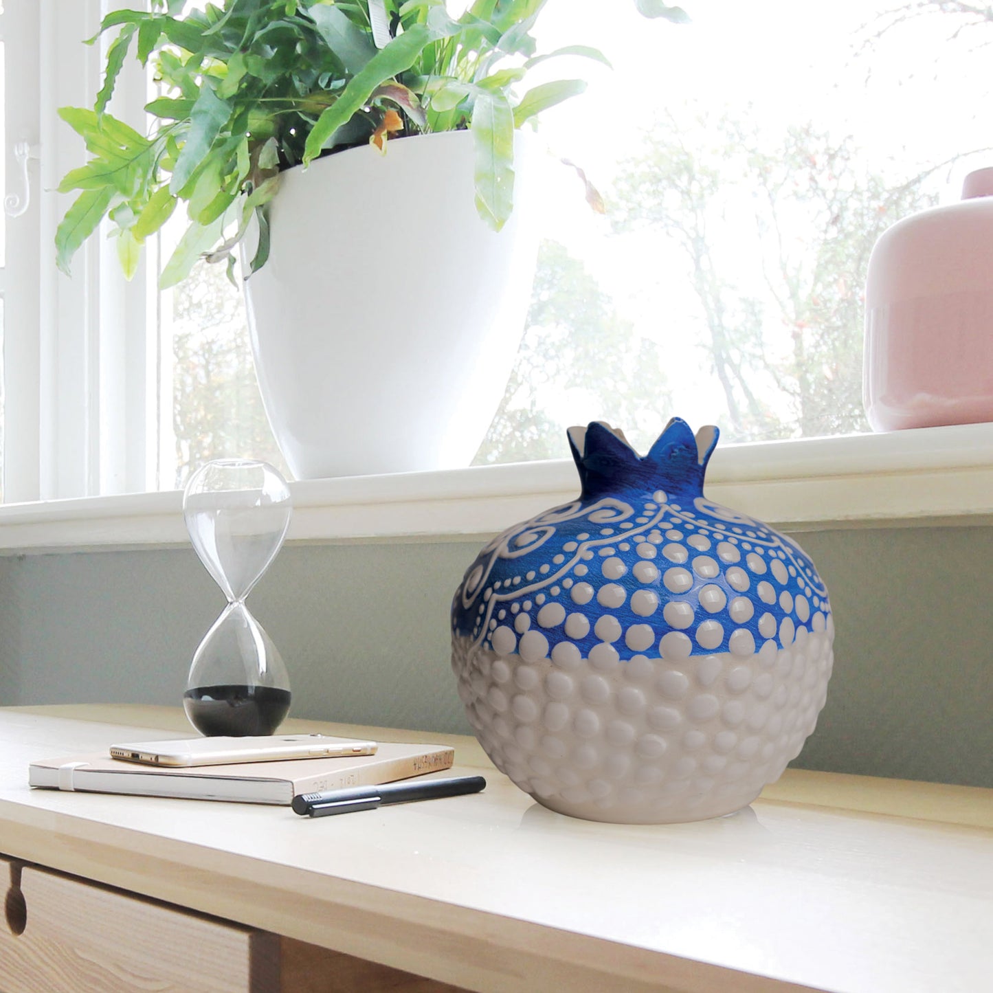 Handmade Ceramic Pomegranate Vase, Ceramic Vase Home Decor