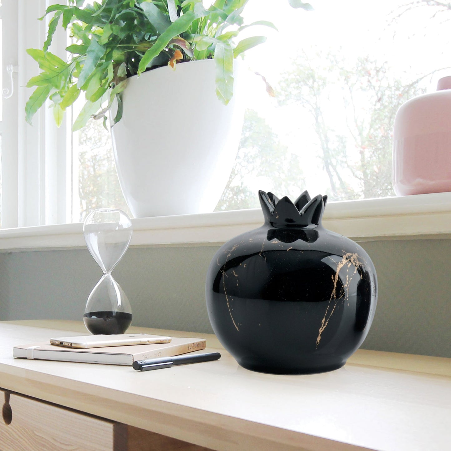 Handmade Ceramic Pomegranate Vase, Ceramic Vase Home Decor