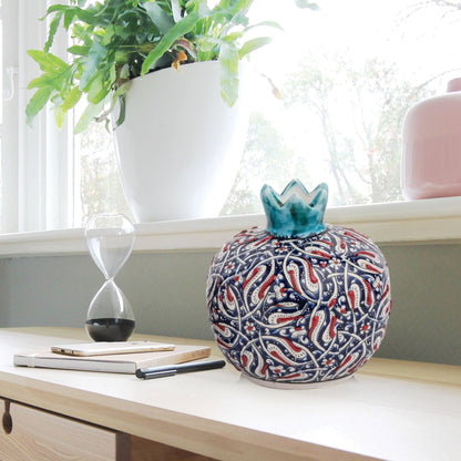 Handmade Ceramic Pomegranate Vase, Ceramic Vase Home Decor