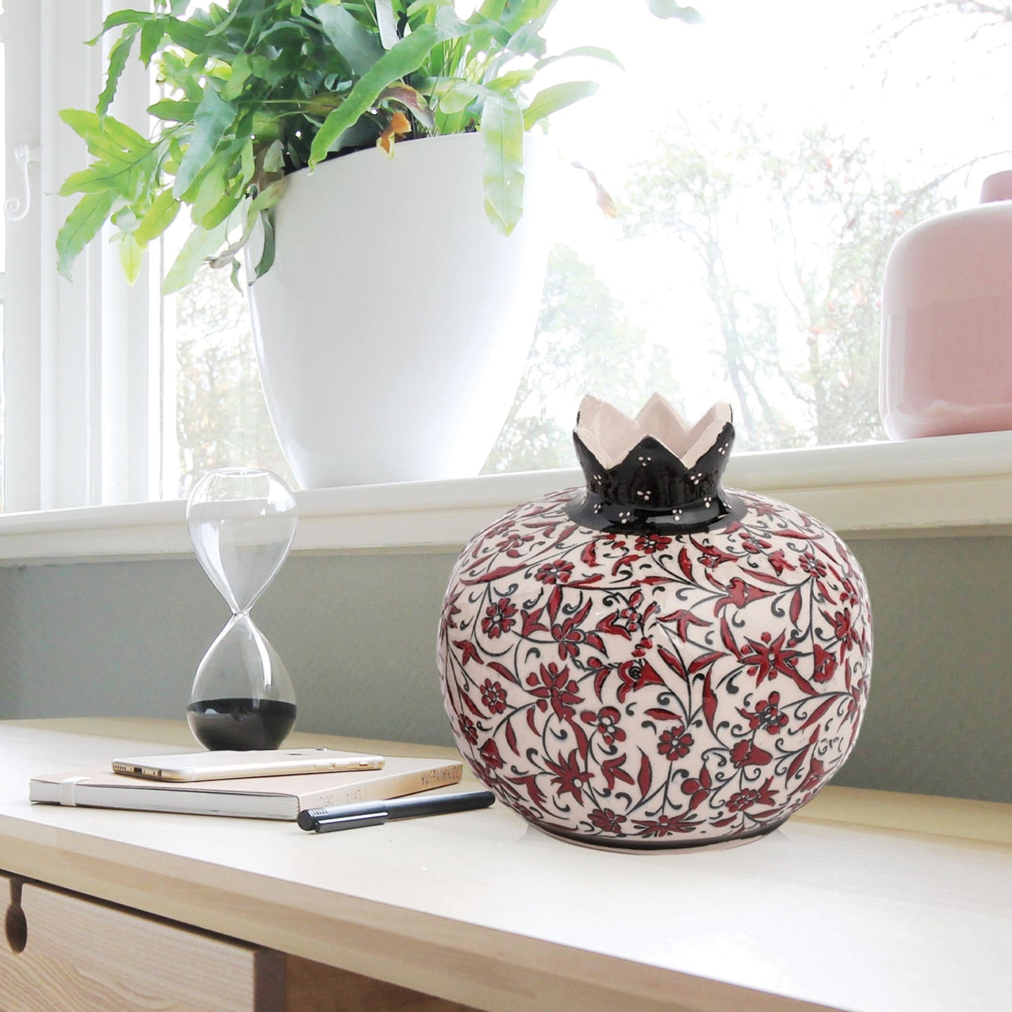 Handmade Ceramic Pomegranate Vase, Ceramic Vase Home Decor