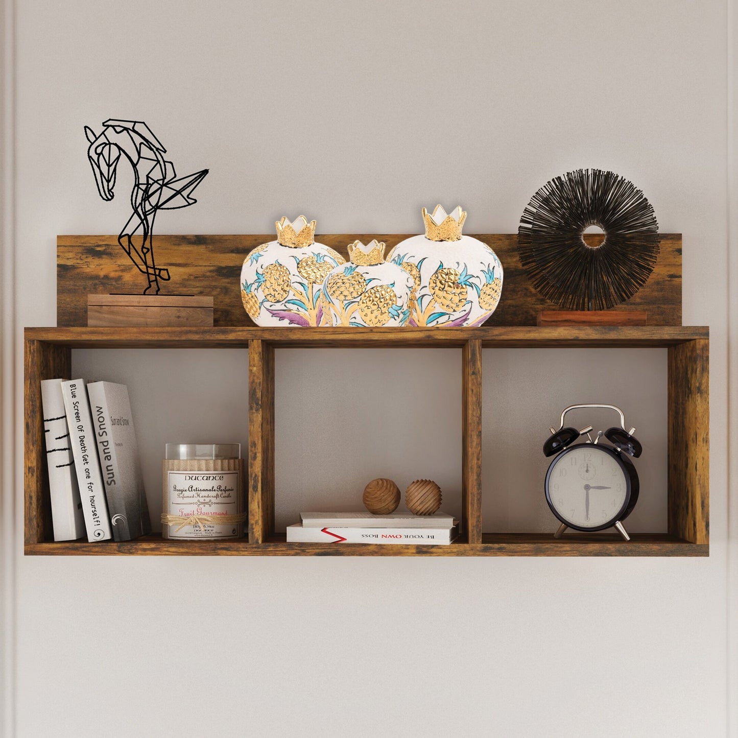 Handmade Ceramic Pomegranate Vase, Golden Vase Home Decor