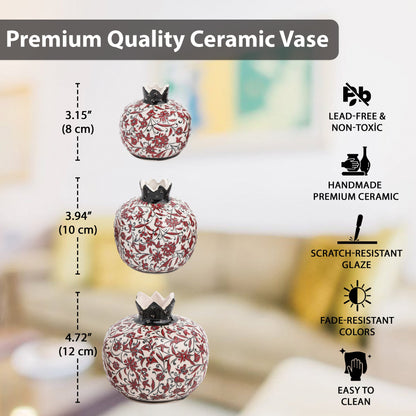 Handmade Ceramic Pomegranate Vase, Ceramic Vase Home Decor