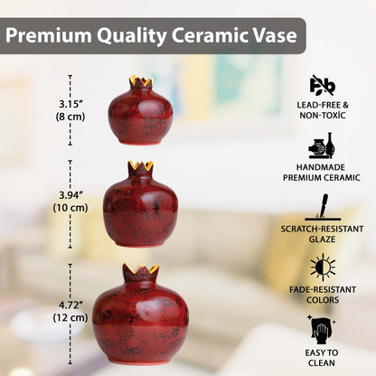 Handmade Ceramic Pomegranate Vase, Ceramic Vase Home Decor
