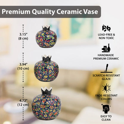 Handmade Ceramic Pomegranate Vase, Ceramic Vase Home Decor