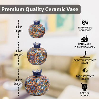 Handmade Ceramic Pomegranate Vase, Ceramic Vase Home Decor