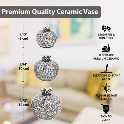 Handmade Ceramic Pomegranate Vase, Ceramic Vase Home Decor