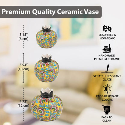 Handmade Ceramic Pomegranate Vase, Ceramic Vase Home Decor