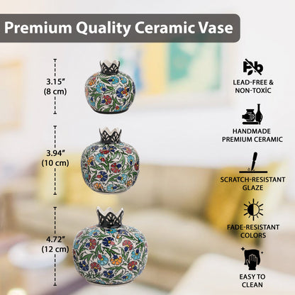 Handmade Ceramic Pomegranate Vase, Ceramic Vase Home Decor