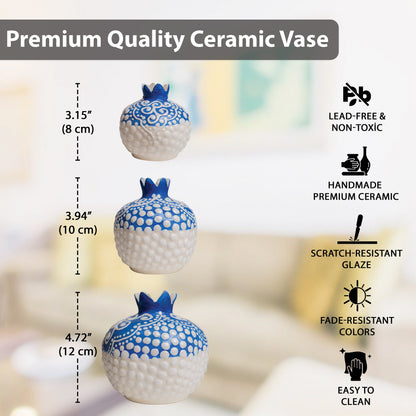Handmade Ceramic Pomegranate Vase, Ceramic Vase Home Decor