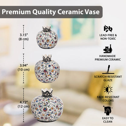 Handmade Ceramic Pomegranate Vase, Ceramic Vase Home Decor