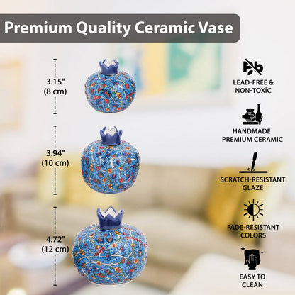 Handmade Ceramic Pomegranate Vase, Ceramic Vase Home Decor