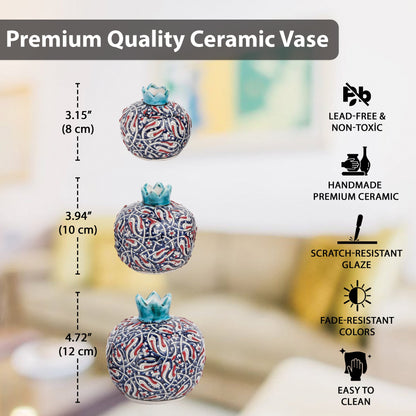 Handmade Ceramic Pomegranate Vase, Ceramic Vase Home Decor