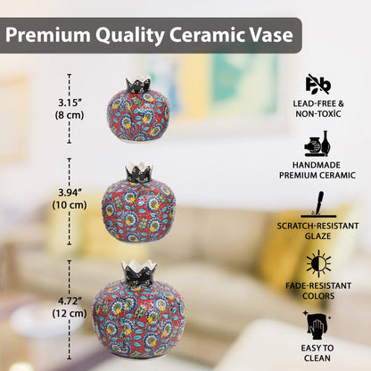 Handmade Ceramic Pomegranate Vase, Ceramic Vase Home Decor