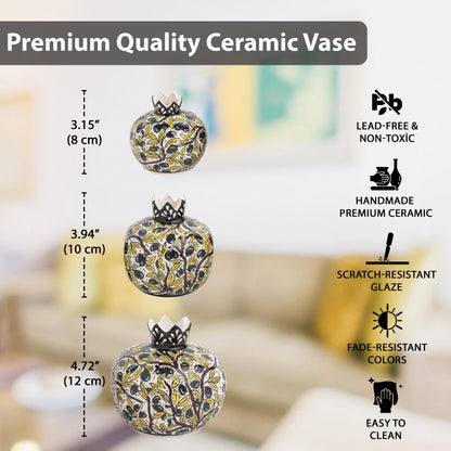 Handmade Ceramic Pomegranate Vase, Ceramic Vase Home Decor