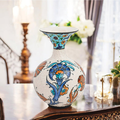 Handmade Ceramic Decorative Vase, Ottoman Bloom Ceramic Vase