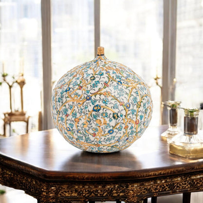 Handmade Ceramic Decorative Vase, Golden Bloom Ceramic Vase, Golden Vase