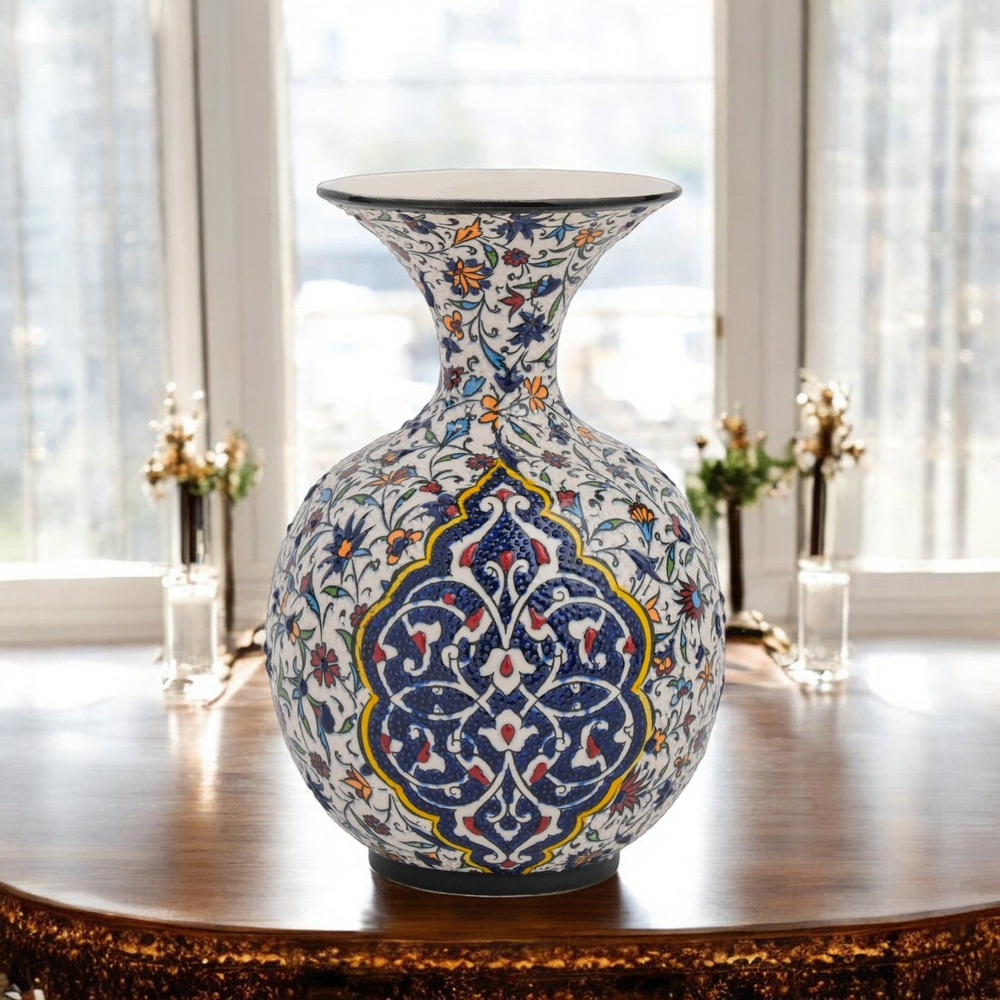 Handmade Ceramic Decorative Vase, Royal Floral Ceramic Vase