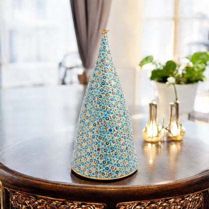 Handmade Ceramic Decorative Vase, Ottoman Blossom Ceramic Vase, Golden Vase