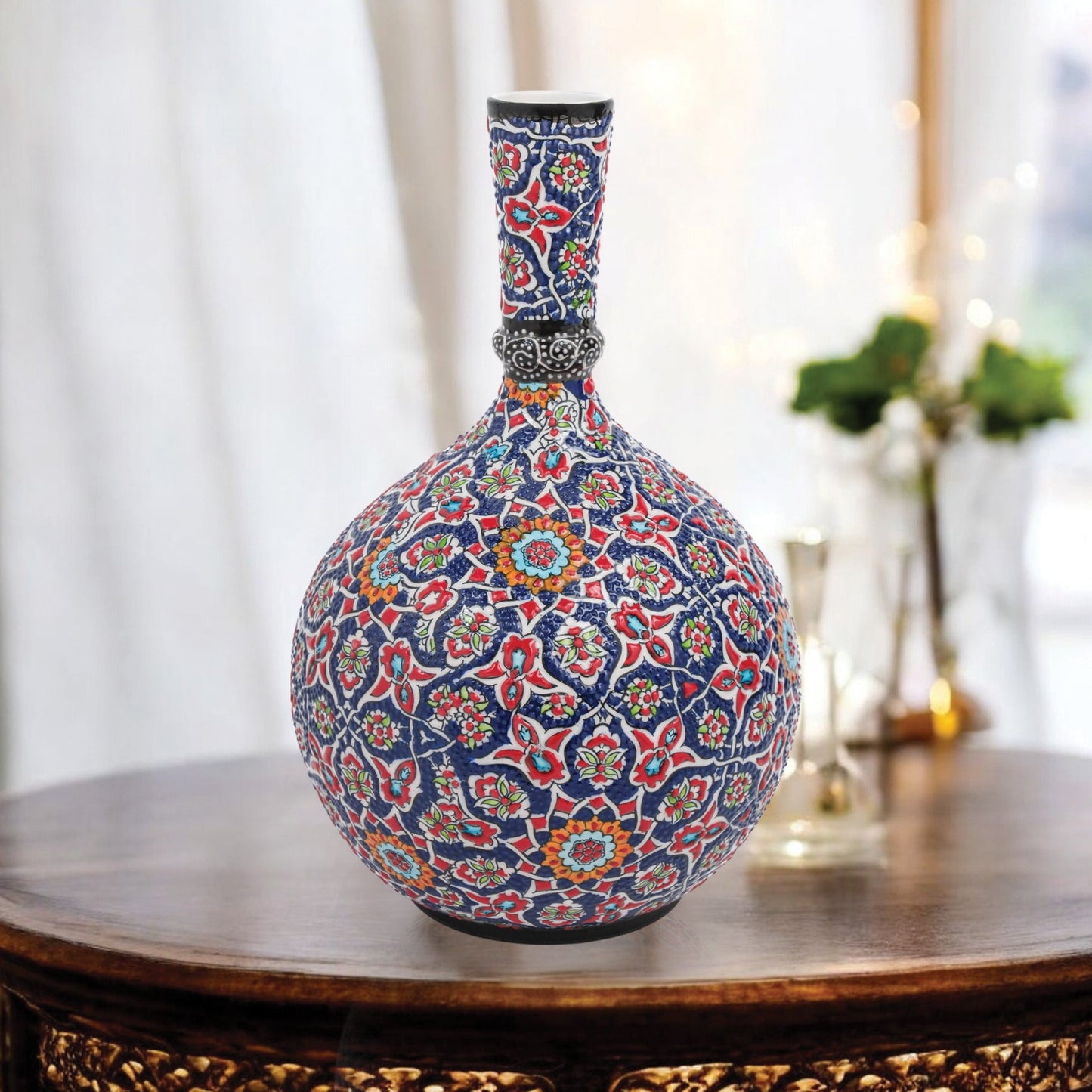 Handmade Ceramic Decorative Vase, Persian Mosaic Ceramic Vase
