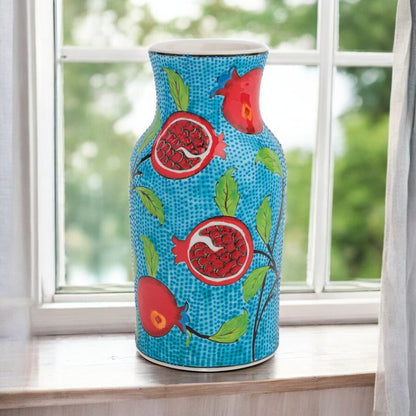 Handmade Ceramic Decorative Vase, Pomegranate Bloom Ceramic Vase
