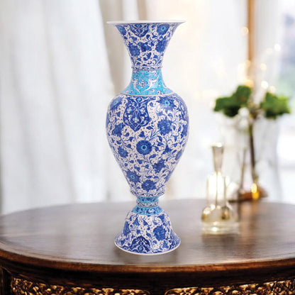 Handmade Ceramic Decorative Vase, Sapphire Elegance Ceramic Vase