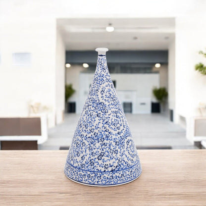 Handmade Ceramic Decorative Vase, Blue Vine Ceramic Vase