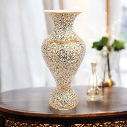 Handmade Ceramic Decorative Vase, Golden Bloom Ceramic Vase, Golden Vase