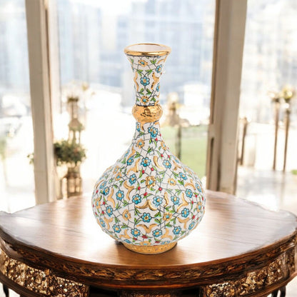 Handmade Ceramic Decorative Vase, Golden Blossom Ceramic Vase, Golden Vase