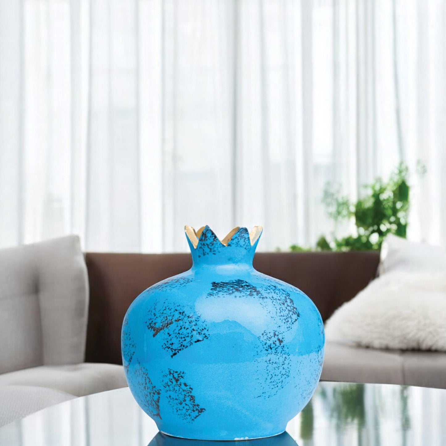 Handmade Ceramic Pomegranate Vase, Ceramic Vase Home Decor