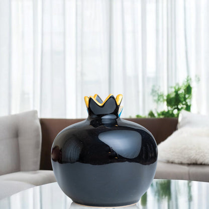 Handmade Ceramic Pomegranate Vase, Ceramic Vase Home Decor