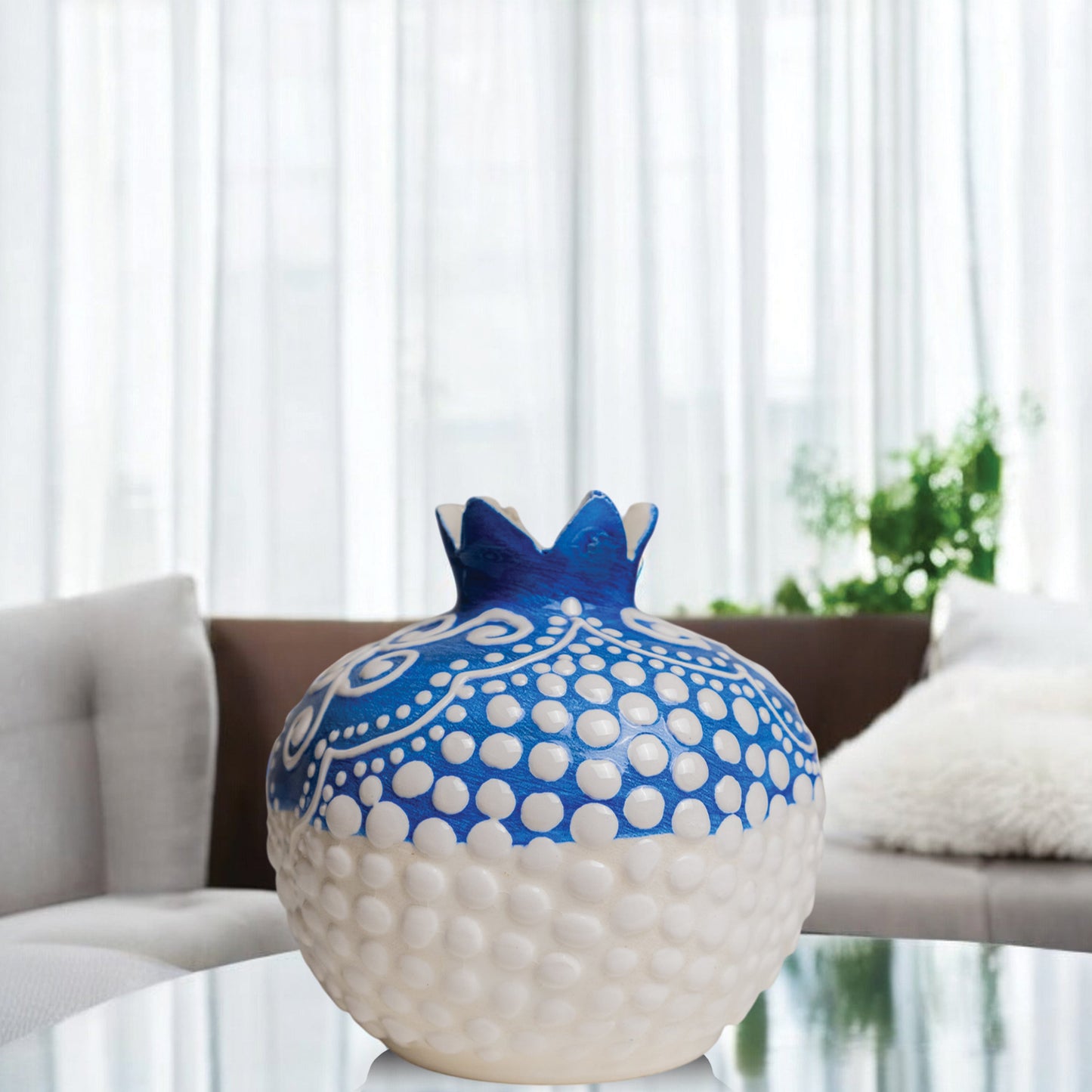 Handmade Ceramic Pomegranate Vase, Ceramic Vase Home Decor